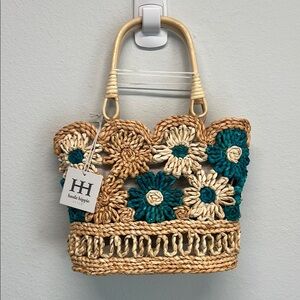 Haute Hippie | Teal Floral Tote Bag